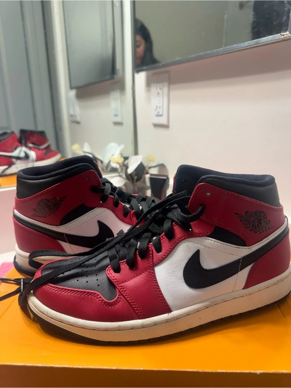 Nike Kids Red, Black and White High-Top Sneakers